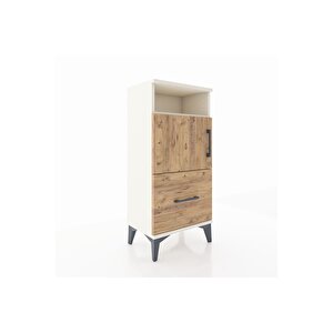 Arges Komodin 2 Raflı Tek Çekmeceli 2 Kapaklı 44x30x96 Aytaşı-çam