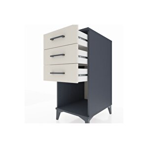 Kronos Komodin 3 Çekmeceli 44x59x96 Antrasit-aytaşı