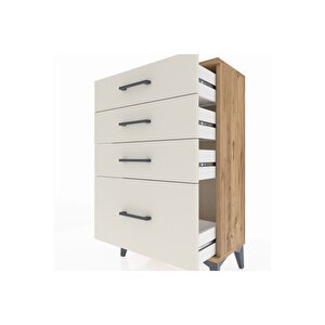 Arges Komodin 4 Çekmeceli 60x30x96 Çam-aytaşı