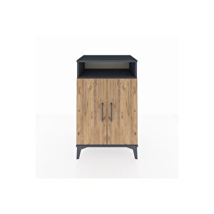 Hyperion Komodin 3 Raflı 2 Kapaklı 60x44x96 Antrasit-çam