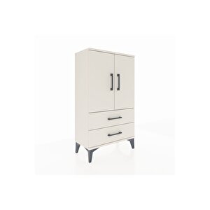 Arges Komodin 2 Raflı 2 Çekmeceli 2 Kapaklı 60x30x106 Aytaşı-aytaşı