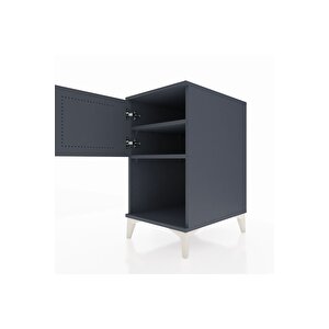 Kronos Komodin 2 Raflı Tek Kapaklı 44x59x80 Antrasit-antrasit