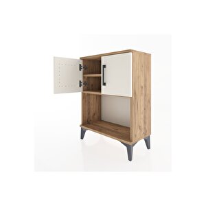 Arges Komodin 2 Raflı 2 Kapaklı 60x30x80 Çam-aytaşı