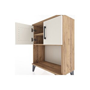 Arges Komodin 2 Raflı 2 Kapaklı 60x30x80 Çam-aytaşı