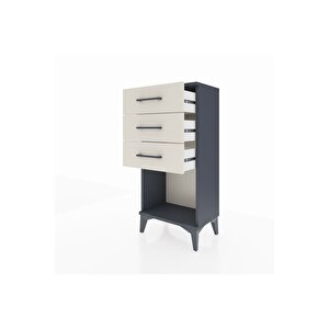 Arges Komodin 3 Çekmeceli 44x30x96 Antrasit-aytaşı