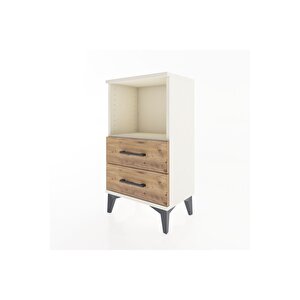 Arges Komodin Tek Raflı 2 Çekmeceli 44x30x80 Aytaşı-çam