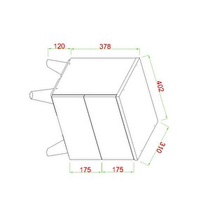 Artemis 2 Çekmeceli Komodin Beyaz Beyaz