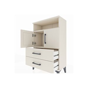 Arges Komodin 2 Raflı 2 Çekmeceli 2 Kapaklı 60x30x96 Aytaşı-aytaşı