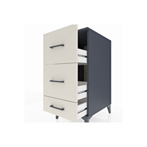 Kronos Komodin 3 Çekmeceli 44x59x96 Antrasit-aytaşı