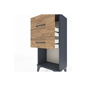 Arges Komodin 2 Çekmeceli 44x30x96 Antrasit-çam