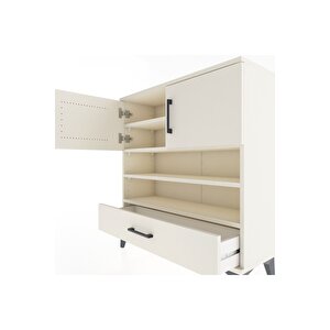 Arges Şifonyer 4 Raflı Tek Çekmeceli 2 Kapaklı 88x30x96 Aytaşı-aytaşı