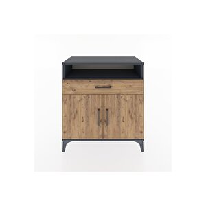 Hyperion Şifonyer 2 Raflı Tek Çekmeceli 2 Kapaklı 88x44x96 Antrasit-çam