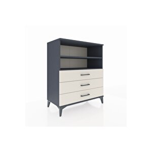 Hyperion Şifonyer 2 Raflı 3 Çekmeceli 88x44x106 Antrasit-aytaşı