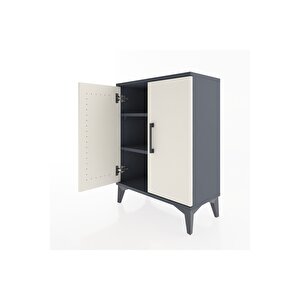 Arges Komodin 2 Raflı 2 Kapaklı 60x30x80 Antrasit-aytaşı