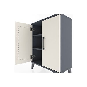 Arges Komodin 2 Raflı 2 Kapaklı 60x30x80 Antrasit-aytaşı