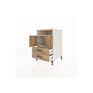 Kronos Komodin 2 Raflı 2 Çekmeceli 2 Kapaklı 60x59x96 Aytaşı-çam