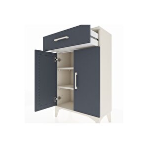 Arges Komodin 2 Raflı Tek Çekmeceli 2 Kapaklı 60x30x96 Aytaşı-antrasit