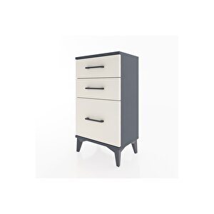 Arges Komodin 3 Çekmeceli 44x30x80 Antrasit-aytaşı