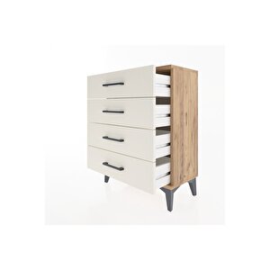 Arges Komodin 4 Çekmeceli 60x30x80 Çam-aytaşı