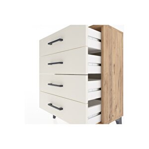 Arges Komodin 4 Çekmeceli 60x30x80 Çam-aytaşı