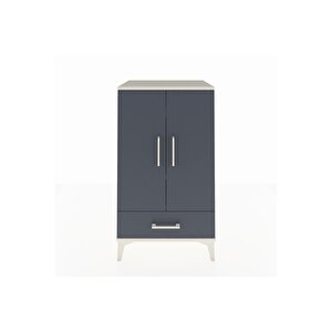 Hyperion Komodin 3 Raflı Tek Çekmeceli 2 Kapaklı 60x44x106 Aytaşı-antrasit