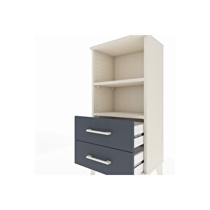 Arges Komodin 2 Raflı 2 Çekmeceli 44x30x96 Aytaşı-antrasit