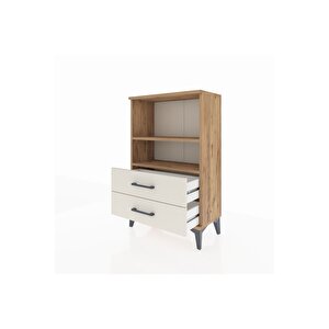 Arges Komodin 2 Raflı 2 Çekmeceli 60x30x96 Çam-aytaşı