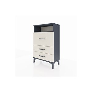 Arges Komodin Tek Raflı 3 Çekmeceli 60x30x96 Antrasit-aytaşı