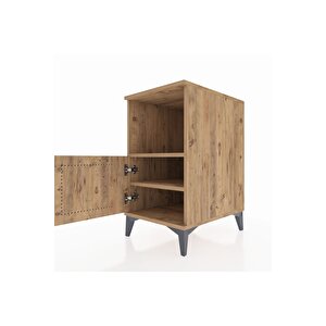 Kronos Komodin 2 Raflı Tek Kapaklı 44x59x80 Çam-çam