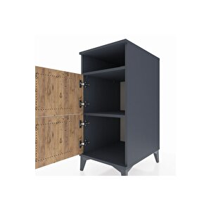 Kronos Komodin 2 Raflı 2 Kapaklı 44x59x96 Antrasit-çam