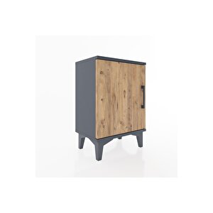 Arges Komodin 2 Raflı Tek Kapaklı 44x30x64 Antrasit-çam