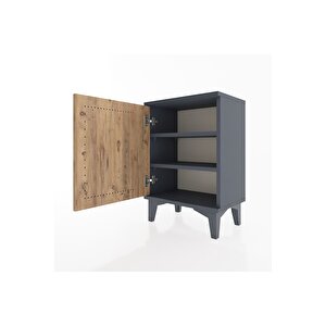 Arges Komodin 2 Raflı Tek Kapaklı 44x30x64 Antrasit-çam