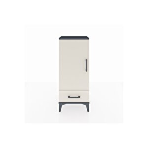 Arges Komodin 3 Raflı Tek Çekmeceli Tek Kapaklı 44x30x106 Antrasit-aytaşı