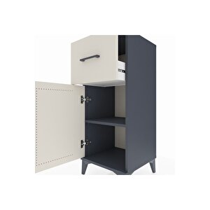 Hyperion Komodin Tek Raflı Tek Çekmeceli Tek Kapaklı 44x44x106 Antrasit-aytaşı