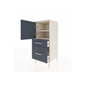 Hyperion Komodin 2 Raflı 2 Çekmeceli Tek Kapaklı 44x44x106 Aytaşı-antrasit