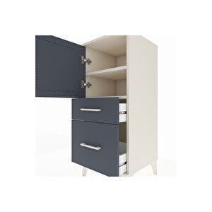 Hyperion Komodin 2 Raflı 2 Çekmeceli Tek Kapaklı 44x44x106 Aytaşı-antrasit