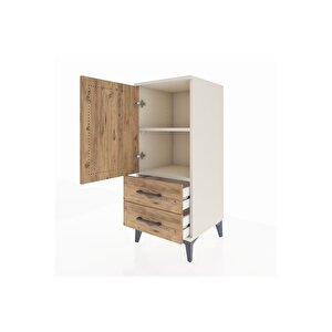 Hyperion Komodin 2 Raflı 2 Çekmeceli Tek Kapaklı 44x44x106 Aytaşı-çam