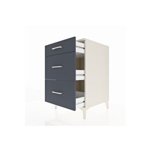 Kronos Komodin 3 Çekmeceli 60x59x96 Aytaşı-antrasit
