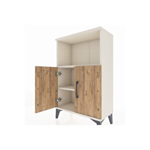 Arges Komodin 2 Raflı 2 Kapaklı 60x30x96 Aytaşı-çam