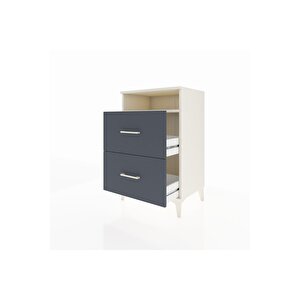 Hyperion Komodin Tek Raflı 2 Çekmeceli 60x44x96 Aytaşı-antrasit