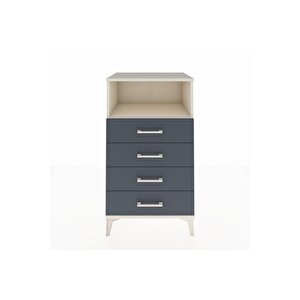 Hyperion Komodin Tek Raflı 4 Çekmeceli 60x44x106 Aytaşı-antrasit