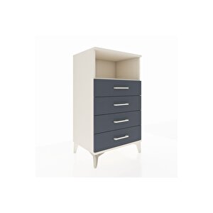 Hyperion Komodin Tek Raflı 4 Çekmeceli 60x44x106 Aytaşı-antrasit