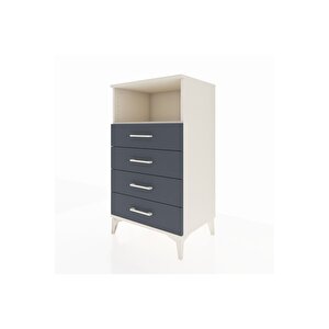 Hyperion Komodin Tek Raflı 4 Çekmeceli 60x44x106 Aytaşı-antrasit