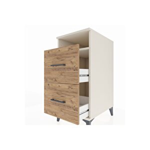 Kronos Komodin Tek Raflı 2 Çekmeceli 44x59x96 Aytaşı-çam