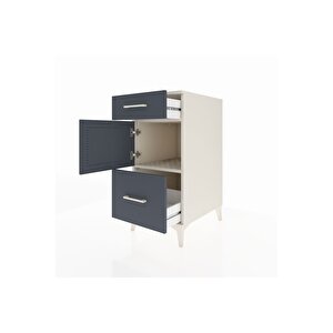 Kronos Komodin Tek Raflı 2 Çekmeceli Tek Kapaklı 44x59x96 Aytaşı-antrasit