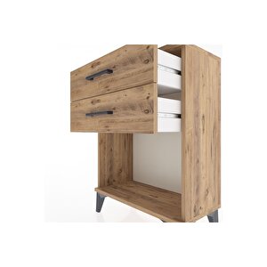 Arges Komodin 2 Çekmeceli 60x30x80 Çam-çam