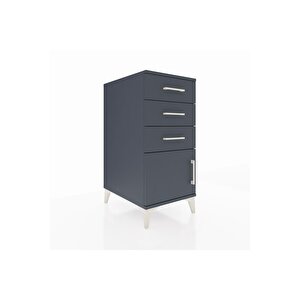 Kronos Komodin 3 Çekmeceli Tek Kapaklı 44x59x96 Antrasit-antrasit