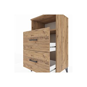 Hyperion Komodin Tek Raflı 2 Çekmeceli 60x44x106 Çam-çam