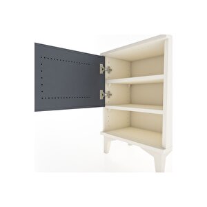 Arges Komodin 2 Raflı Tek Kapaklı 44x30x64 Aytaşı-antrasit