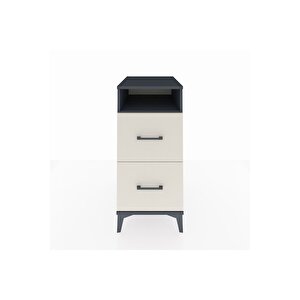 Kronos Komodin Tek Raflı 2 Çekmeceli 44x59x96 Antrasit-aytaşı